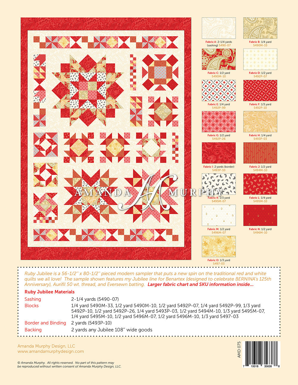 Ruby Jubilee Quilt Pattern