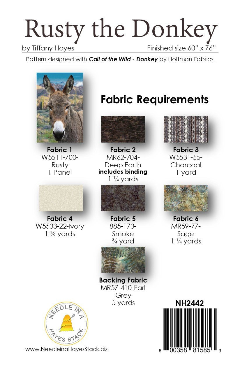 BAck of the Rusty the Donkey Downloadable Pattern by Needle In A Hayes Stack