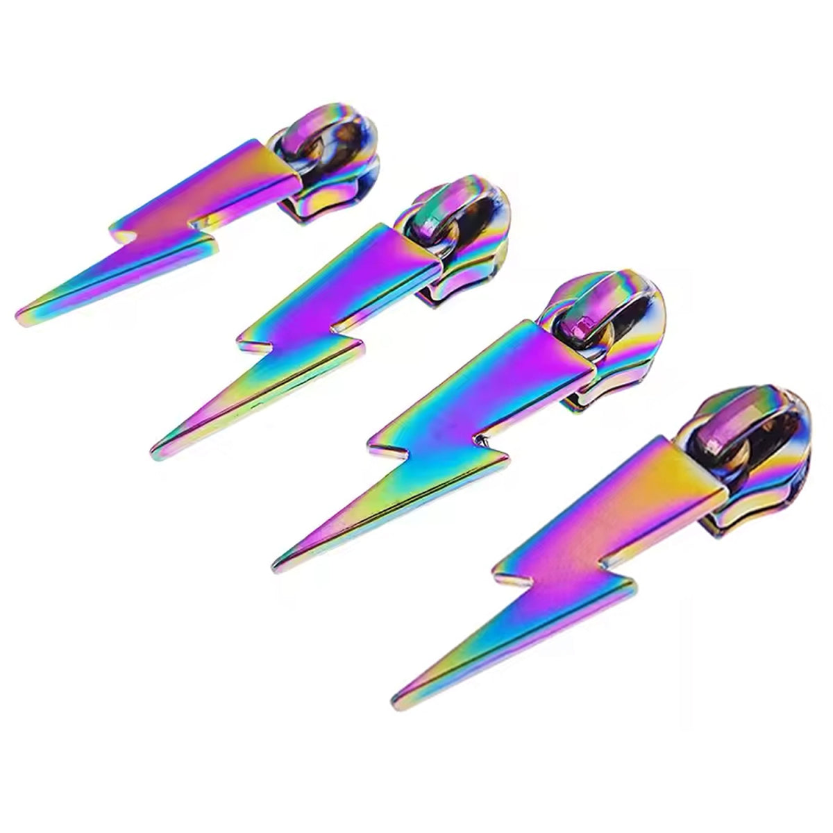 Iridescent Lightning Bolt Zipper Pulls - Sassafras Lane Designs