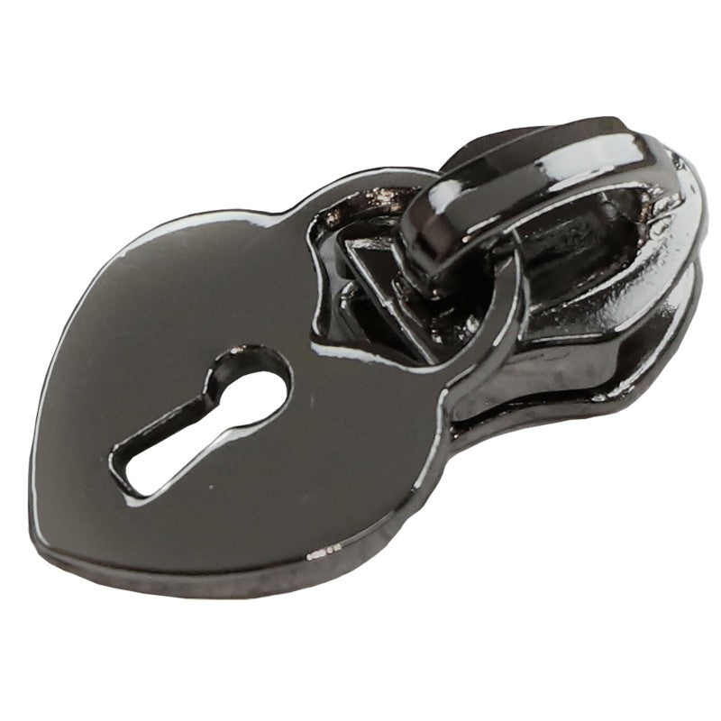 Heart Padlock Zipper Pulls Gunmetal by Sallie Tomato