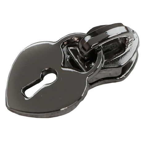 Heart Padlock Zipper Pulls Gunmetal by Sallie Tomato