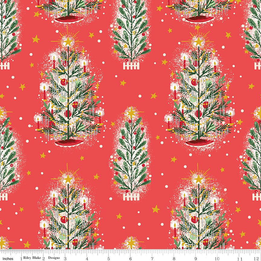 Carol Honour Christmas Red Sparkle Quilt Fabric by Jill Howarth