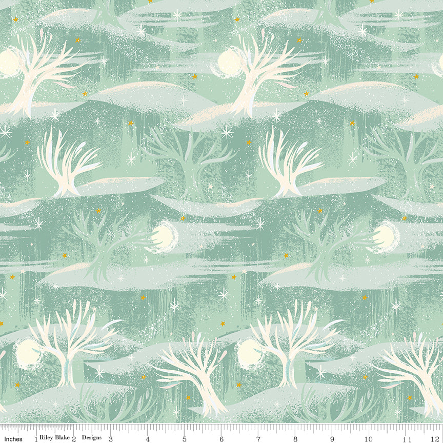 Carol The End Pistachio Sparkle Quilt Fabric by Jill Howarth