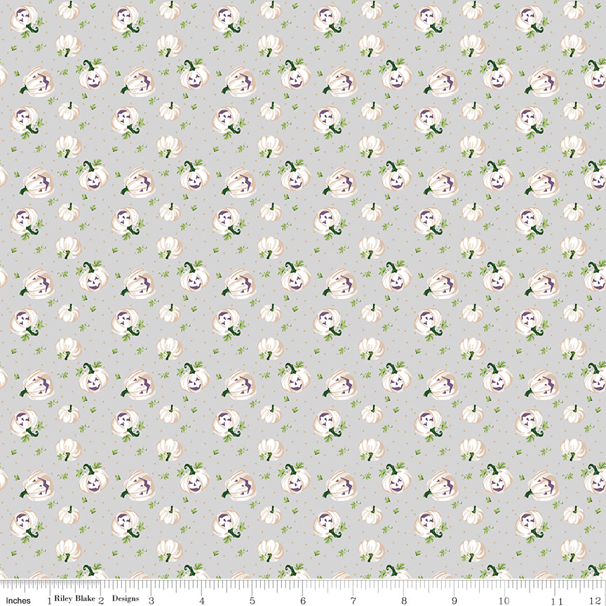 Cobweb Cottage Pumpkin Toss Silver Sparkle Quilt Fabric by Cobweb Cottage — Melissa Mortenson