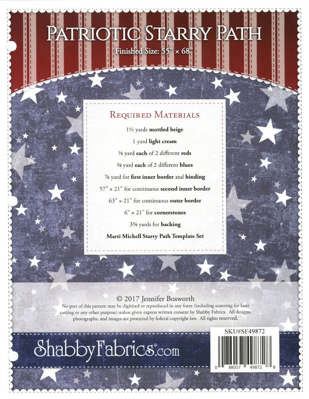 Patriotic Starry Path Quilt Pattern