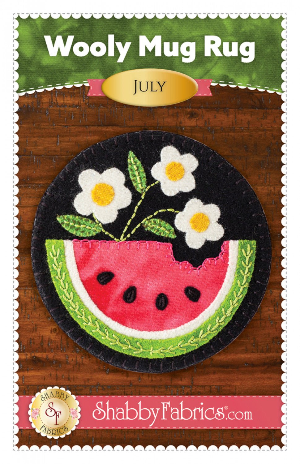 Wooly Mug Rug July Pattern by Shabby Fabrics