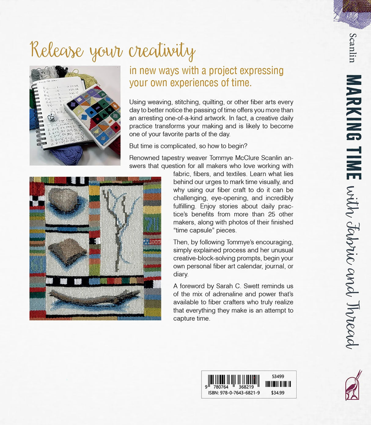 Back of the Marking Time with Fabric and Thread by Schiffer Publishing
