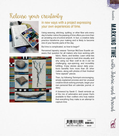 Back of the Marking Time with Fabric and Thread by Schiffer Publishing