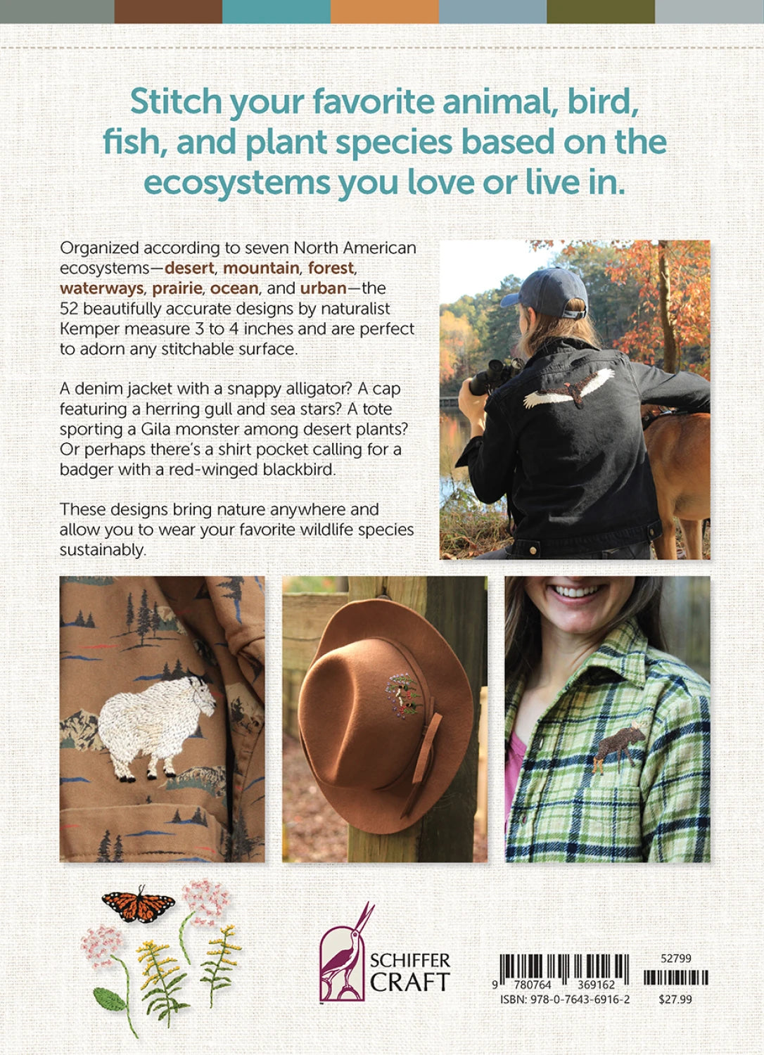 Back of the The Field Guide to Embroidery: 52 North American Animal & Plant Designs by Schiffer Publishing