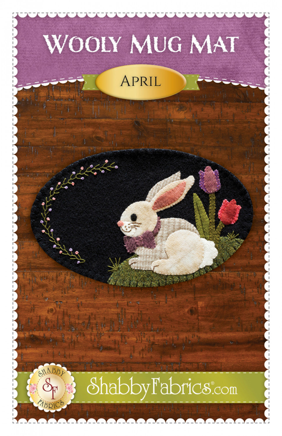 Wooly Mug Mat April Pattern by Shabby Fabrics