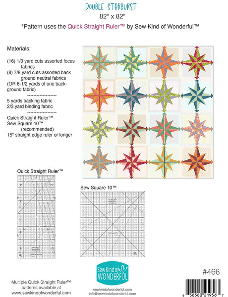 Back of the Double Starburst Quilt Pattern by Sew Kind of Wonderful
