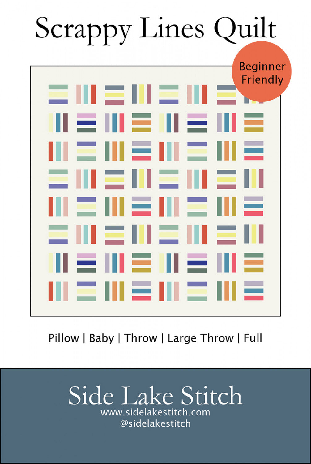 Scrappy Lines Quilt Pattern by Side Lake Stitch