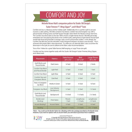 Back of the Comfort & Joy Quilt Pattern by Sew On The Go