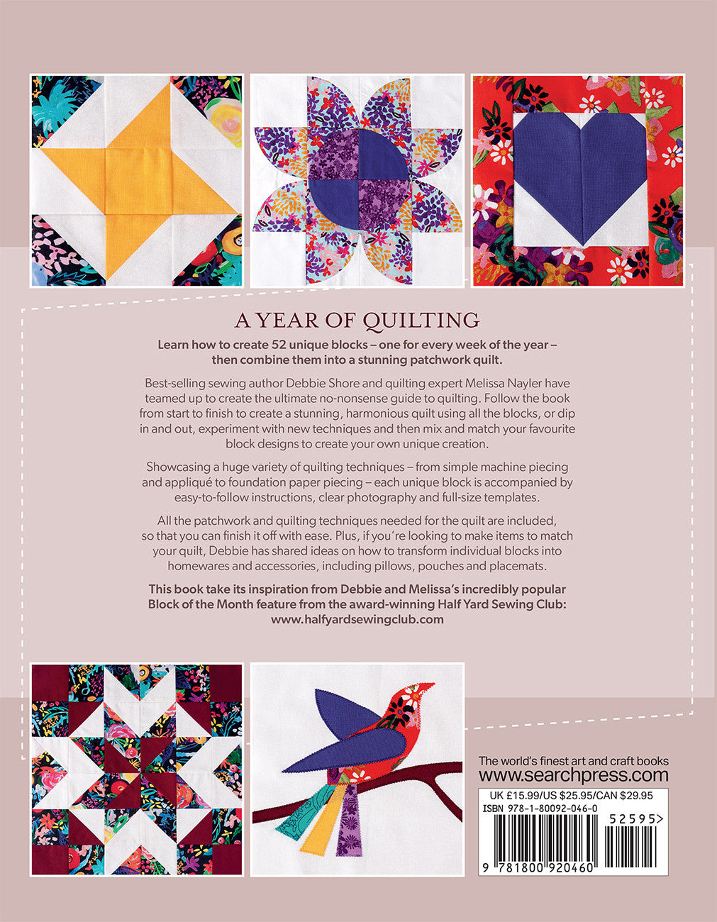 Back of the A Year of Quilting by Search Press USA