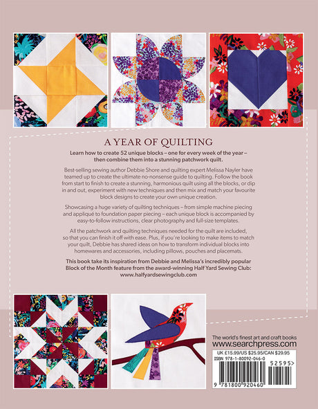 Back of the A Year of Quilting by Search Press USA