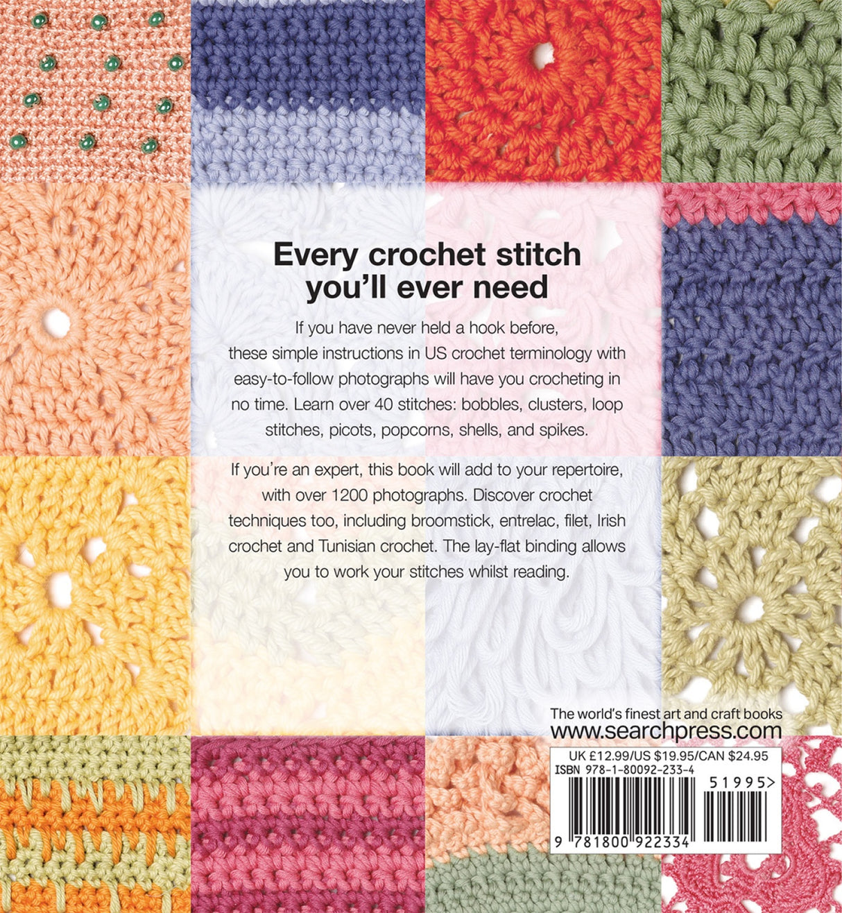 Back of the A-Z of Crochet Quilt Pattern by Search Press USA