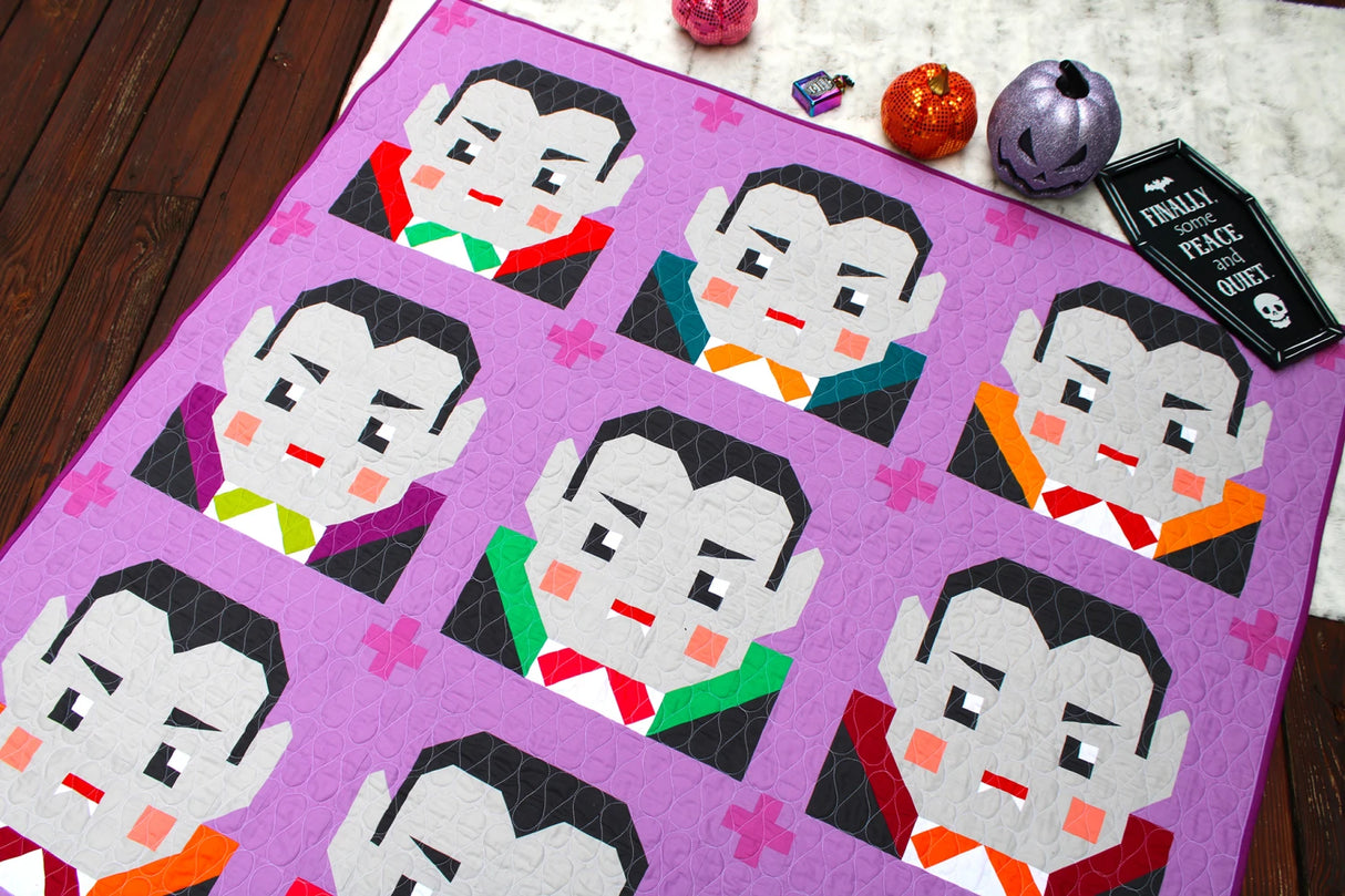 Spooky Dracula Quilt Pattern by Satomi Quilts LLC
