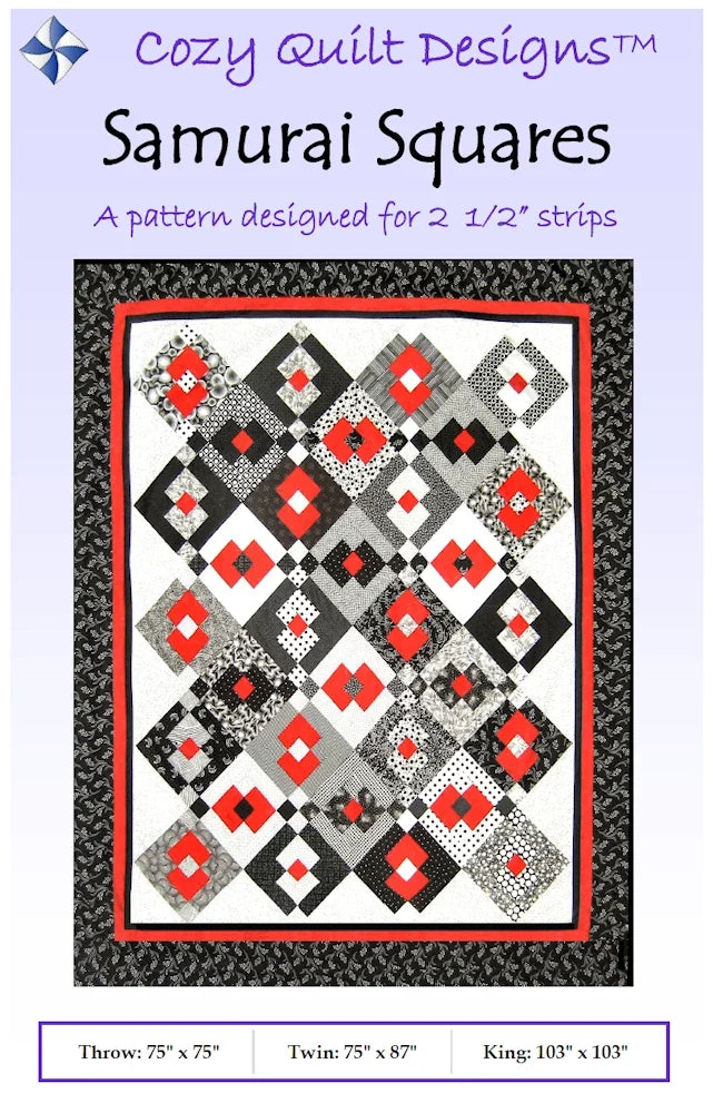 Samurai Squares Downloadable Pattern by Cozy Quilt Designs