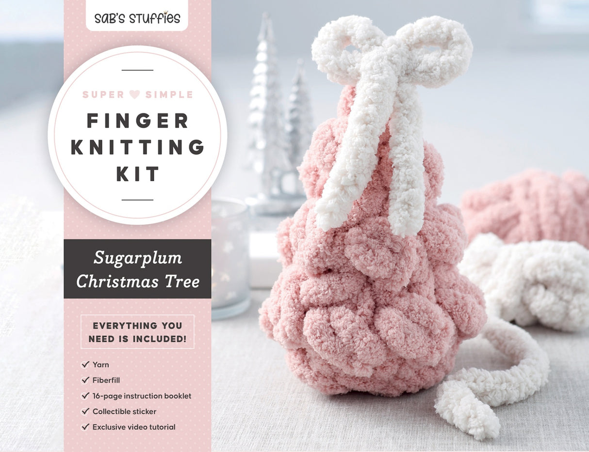 Super Simple Finger Knitting Kit Sugarplum Christmas Tree by Schiffer Publishing