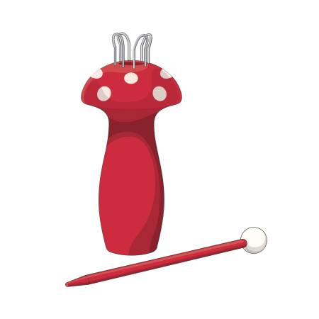 Vintage Knitting Mushroom by Riley Blake Designs