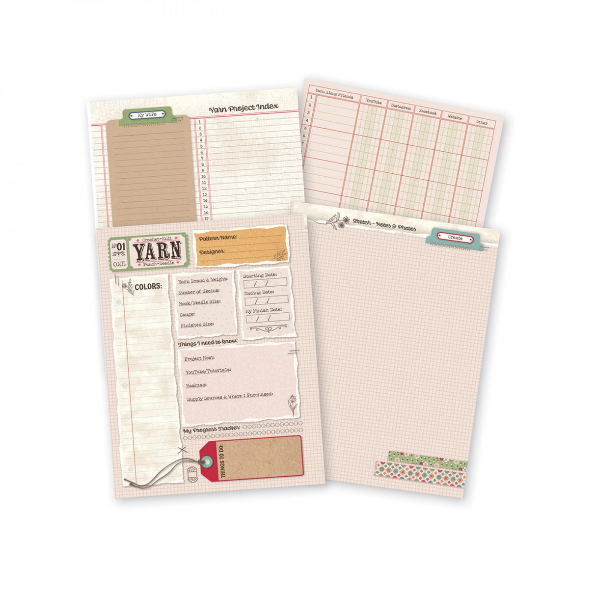 Lori Holt Busy Bee Yarn Binder Pages by Riley Blake Designs