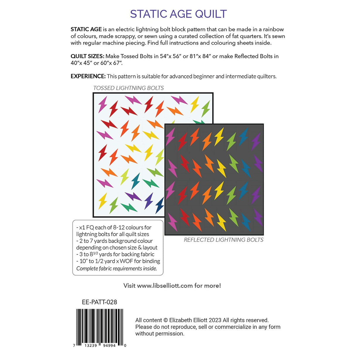 Back of the Static Age Quilt by Libs Elliott by Paper Pieces