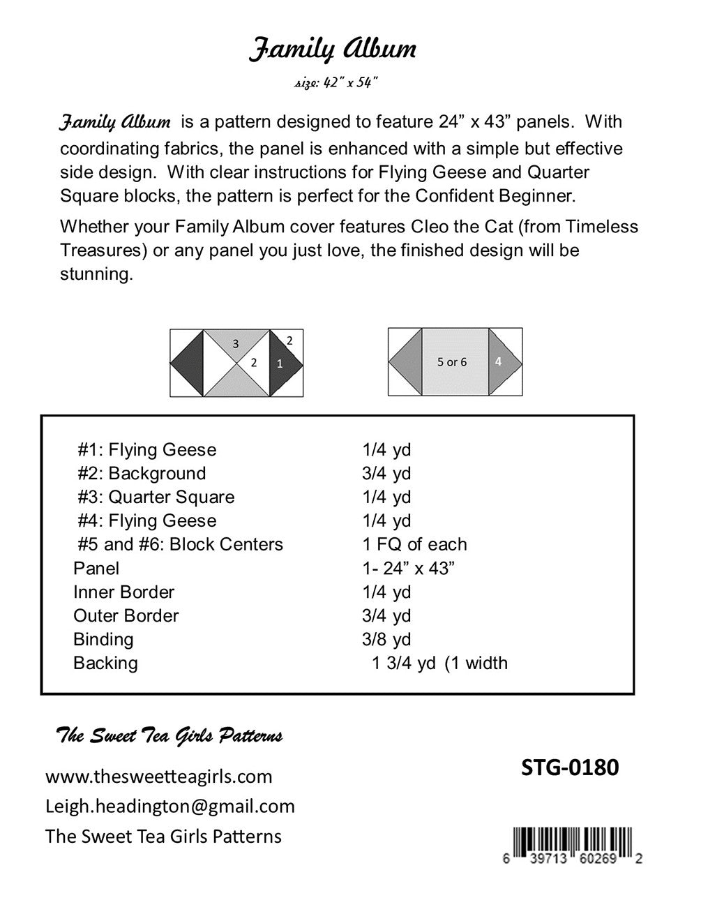 Back of the Family Album Quilt Pattern by Sweet Tea Girls Patterns