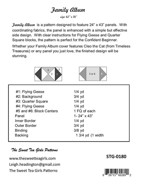 Back of the Family Album Quilt Pattern by Sweet Tea Girls Patterns