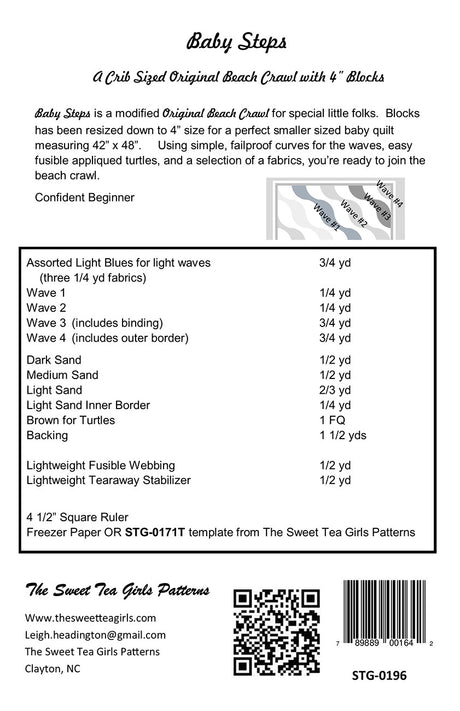 Back of the Baby Steps - A Crib Sized Beach Crawl with 4" Blocks by Cora's Quilts