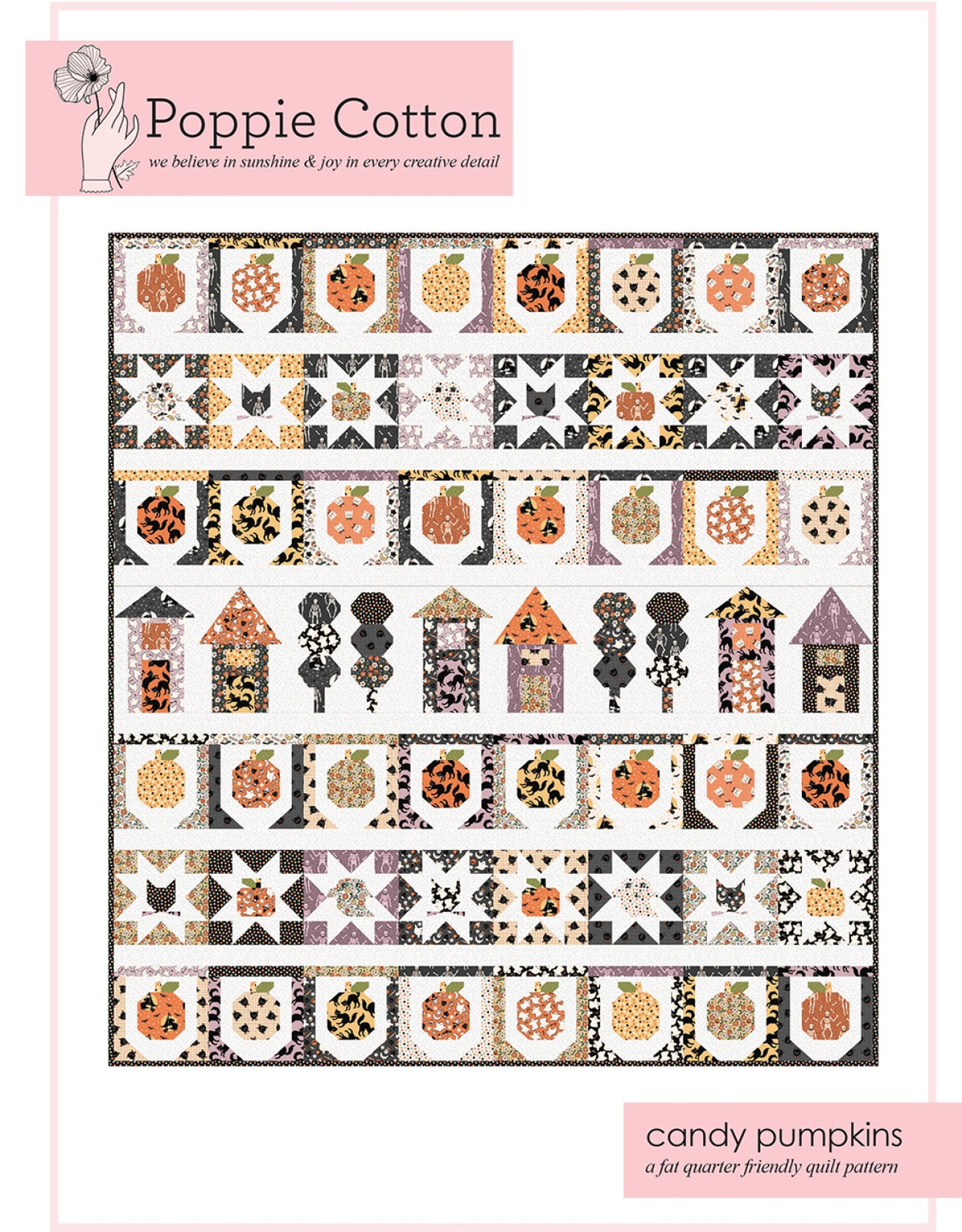 Quilt Pattern Sweet Tooth Candy Pumpkins Quilt Pattern by Poppie Cotton