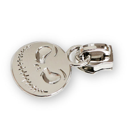 Four 5 Pumpkin Skeleton Zipper Pulls Nickel by Sallie Tomato