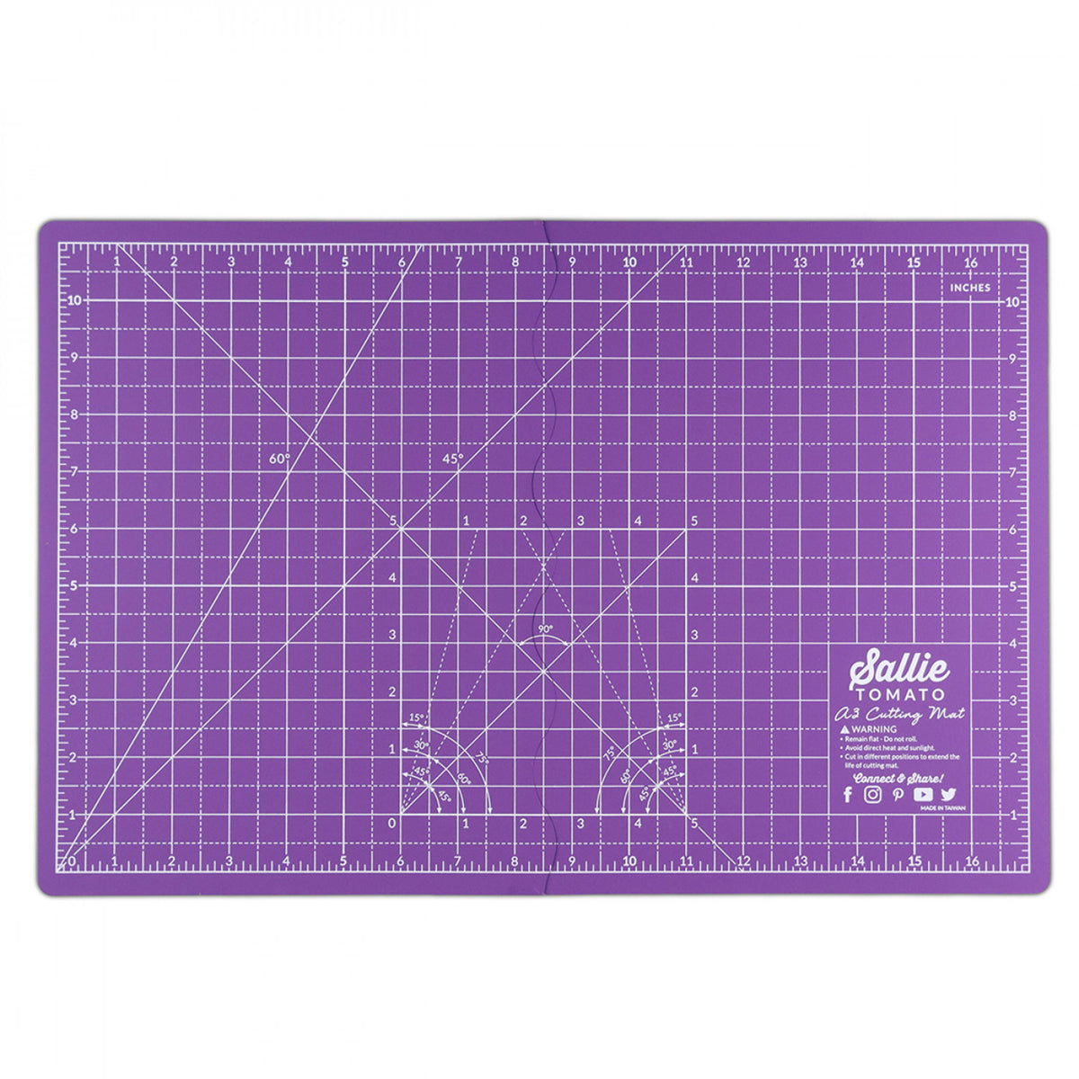 Sallie Tomato Purple A3 Foldable Cutting Mat Quilting Books Patterns