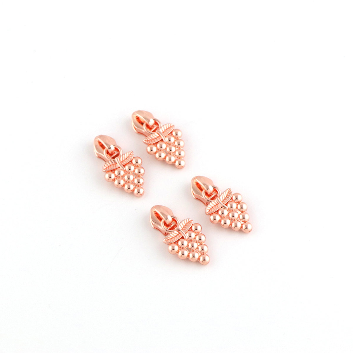 Four Grape Zipper Pulls Rose Gold - Sallie Tomato