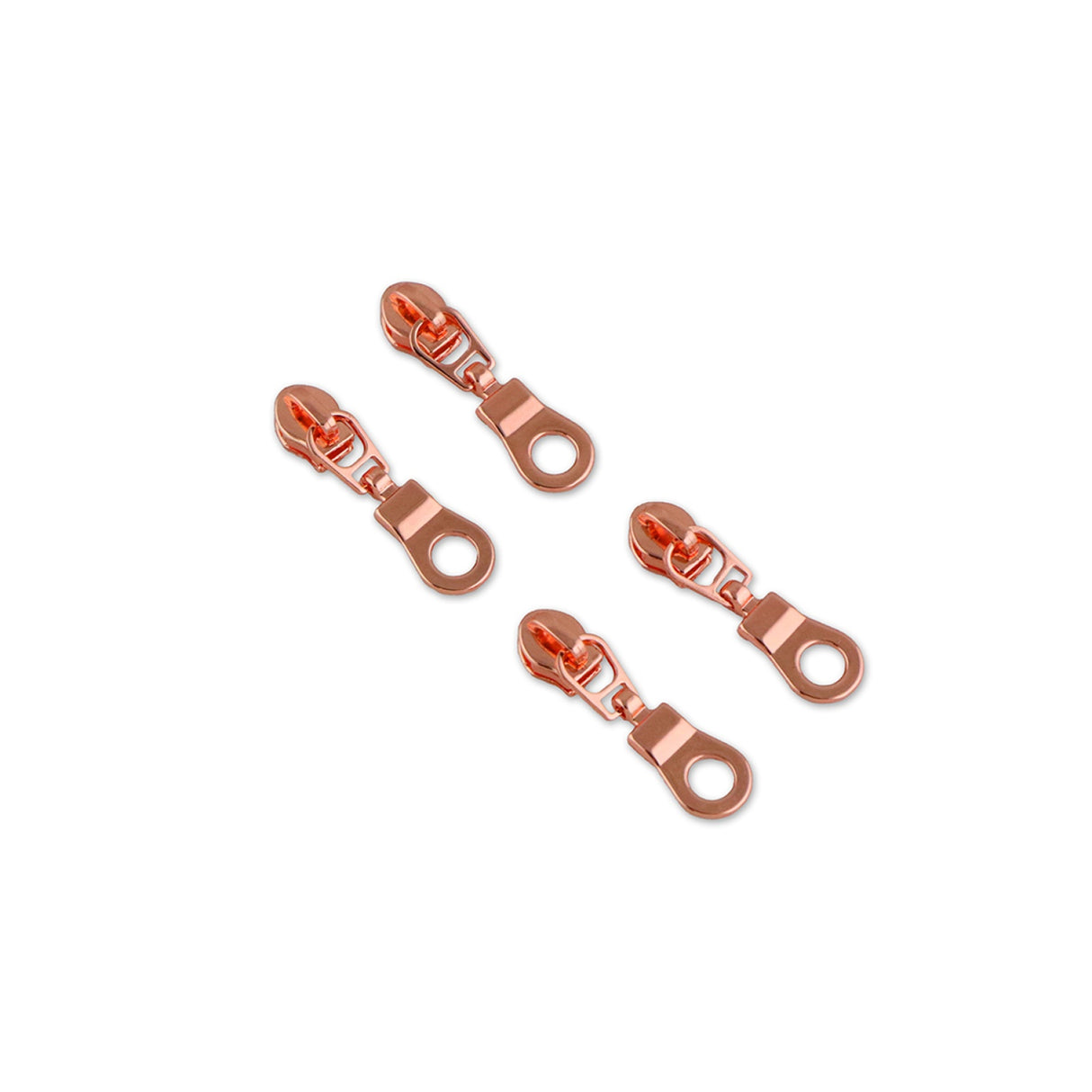 Four #3 Donut Zipper Pulls - Rose Gold by Sallie Tomato