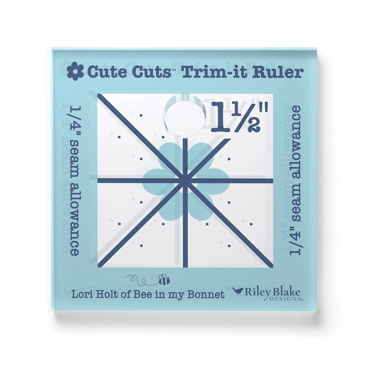 Lori Holt Cute Cuts Trim-it Ruler 1 1/2in x 1 1/2in by Riley Blake Designs