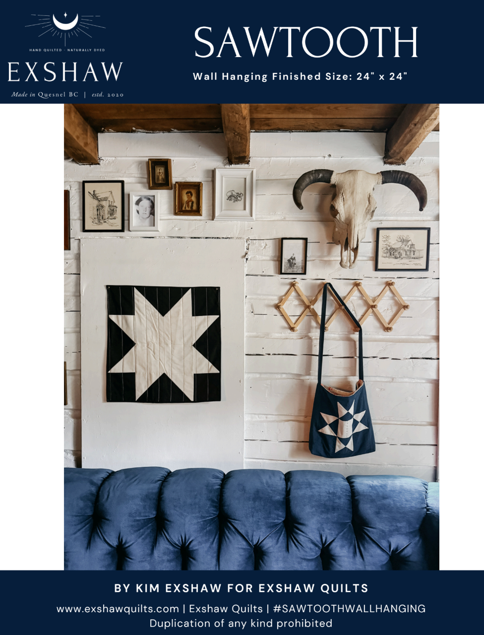 Sawtooth Wall Hanging Downloadable Pattern by Exshaw Quilts