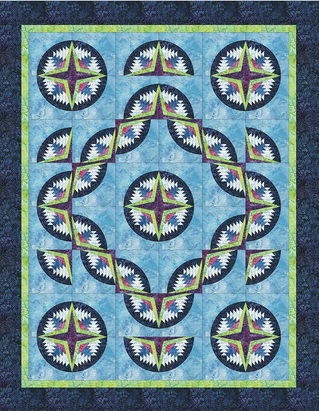 Drunken Pineapple Quilt Pattern by Lakeview Quilting