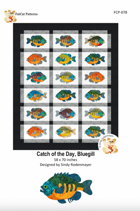 Catch of the Day, Bluegill Quilt Pattern by FatCat Patterns