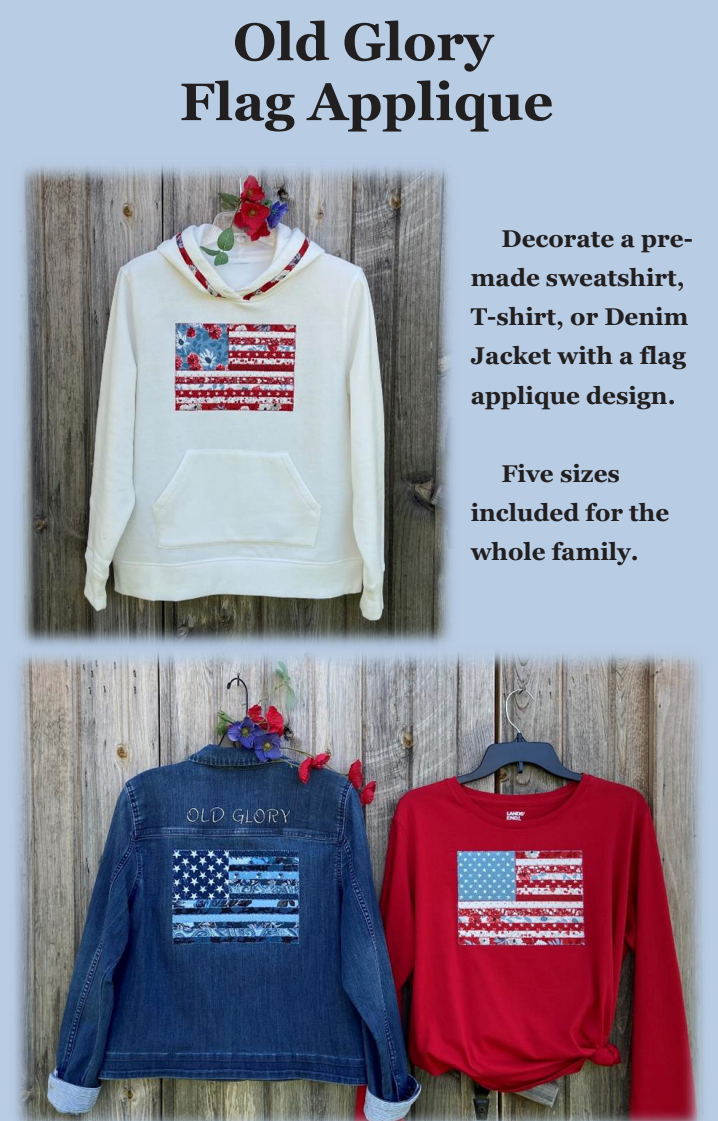 Old Glory Flag Applique Downloadable Pattern by J. Minnis Designs