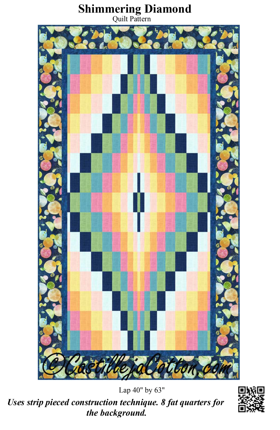 Shimmering Diamond V2 Downloadable Pattern by Castilleja Cotton