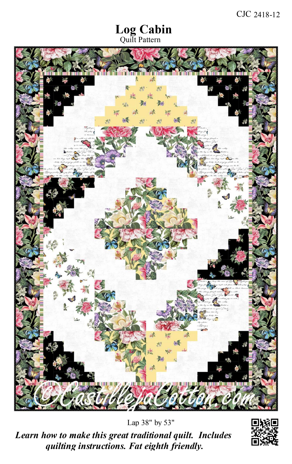 Log Cabin Downloadable Pattern By Castilleja Cotton