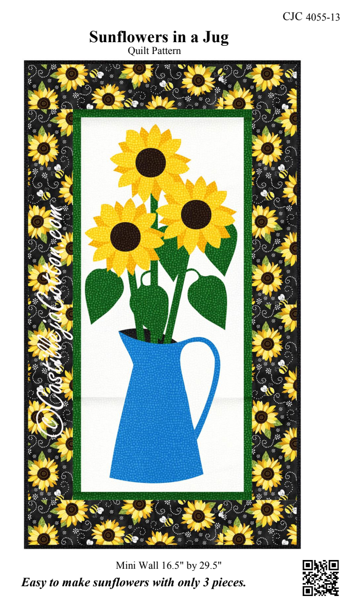Sunflowers in a Jug Downloadable Pattern By Castilleja Cotton