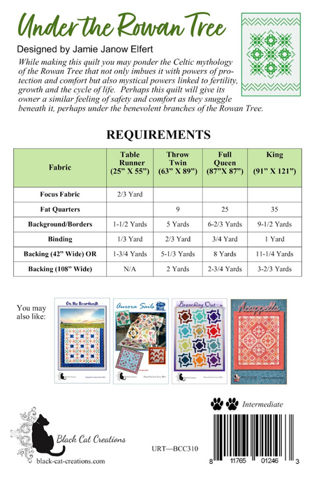 Back of the Under the Rowan Tree Downloadable Pattern by Black Cat Creations
