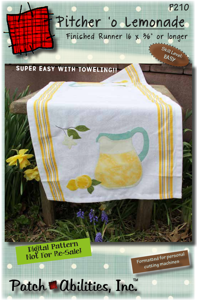Pitcher 'o Lemonade Downloadable Pattern by Patch Abilities - Patterns