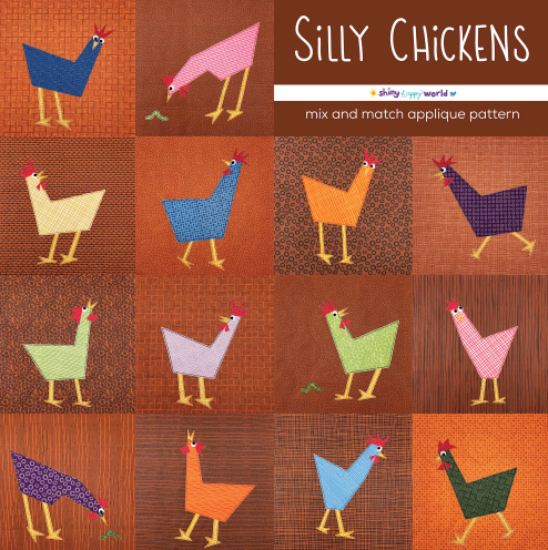 Silly Chickens Downloadable Pattern by Shiny Happy World