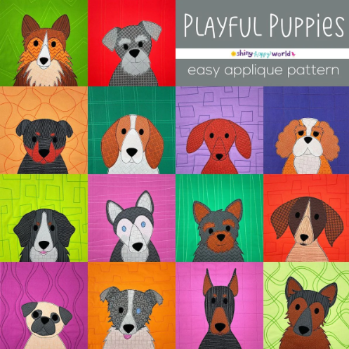 Playful Puppies Downloadable Pattern by Shiny Happy World
