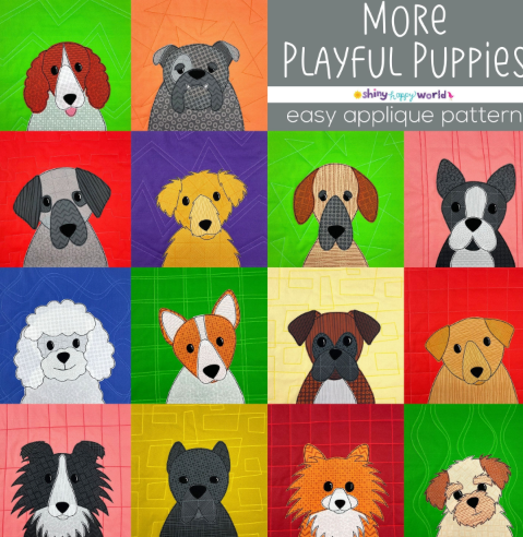 More Playful Puppies Downloadable Pattern by Shiny Happy World