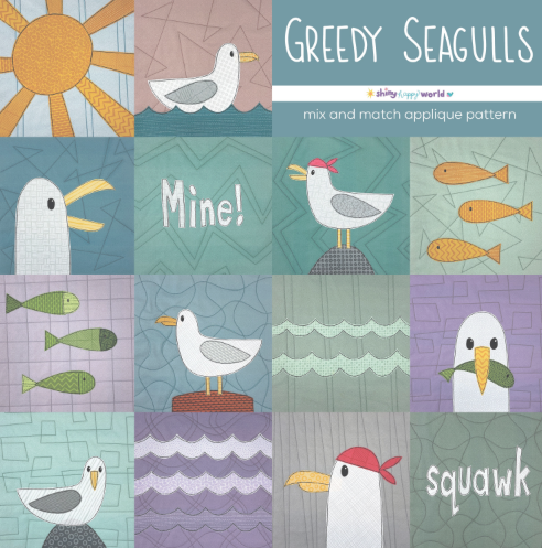 Greedy Seagulls Downloadable Pattern by Shiny Happy World