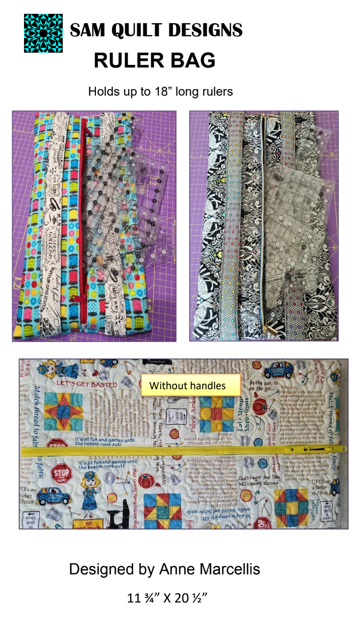 Ruler Bag Downloadable Pattern by Sam Quilt Designs
