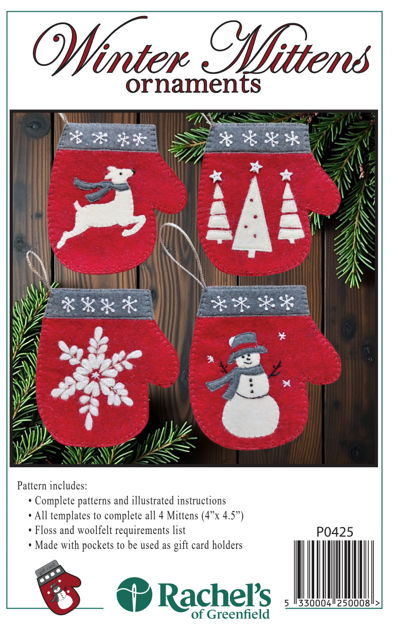 Winter Mittens Ornaments Downloadable Pattern by Rachels of Greenfield